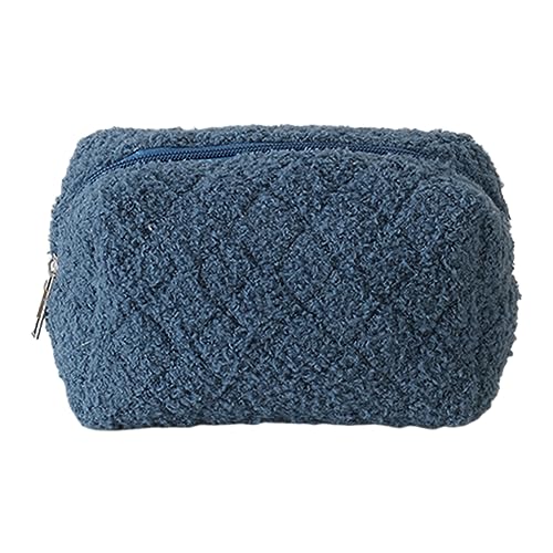 KOBONA Weiche, pelzige Schreibwarentasche mit Reißverschluss, einfarbig, Damen-Plüsch-Kosmetiktasche for den täglichen Gebrauch von weiblichen Mädchen von KOBONA