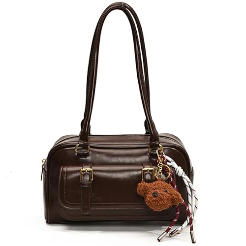 Leder -Retro -Umhängetasche for Frauen mit Anhängertasche (Kaffee) von KOBONA