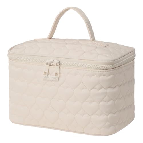 Love Gesteppte Reisekosmetiktasche Große Make -up -Organisator -Tasche for Frauen (Pink) von KOBONA