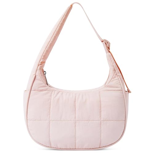 Puffer-Halbmondtasche Damen, gesteppte Nylon-Umhängetasche mit verstellbarem Riemen, Schultertasche mit Reißverschluss, Hobo-Tasche for Geschäftsreisen von KOBONA