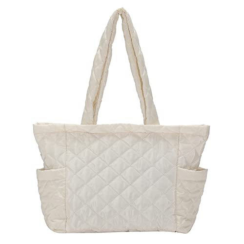 Tasche mit Tragegriff oben, Rautenmuster, Baumwolle, gepolsterte Schultertasche, große, solide Reisetasche mit Reißverschluss for Damen und Mädchen von KOBONA