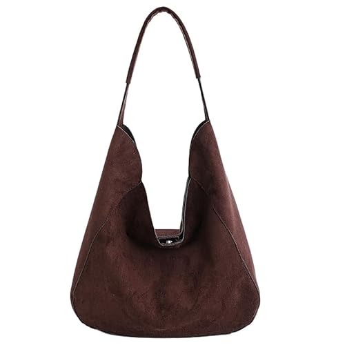 Tote Bag Wildleder Hobo Tasche for Damen Shopper Handtasche Lässige Wildleder Schultertasche Suede Taschen Shoulder Bag Uni Tasche Tragetasche Umhängetasche for Reisen von KOBONA