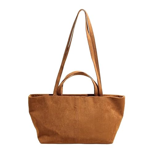 Wildleder Umhängetasche for Damen - Lässige Herbst Handtasche Große Schultertasche mit Henkel Y2K Hobo Tasche Retro Handtasche for Arbeit und Reisen von KOBONA
