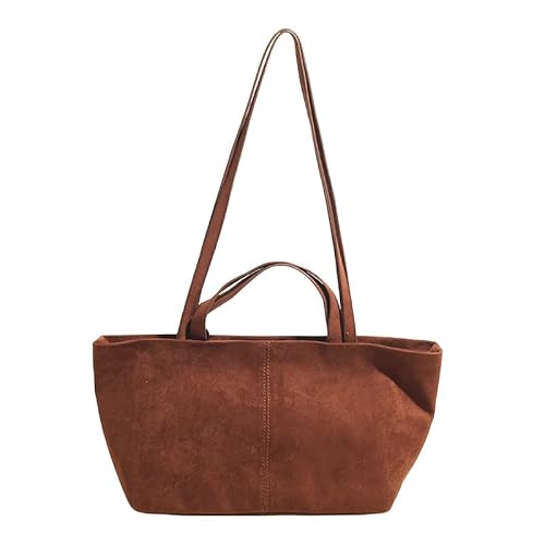 Wildleder Umhängetasche for Damen - Lässige Herbst Handtasche Große Schultertasche mit Henkel Y2K Hobo Tasche Retro Handtasche for Arbeit und Reisen von KOBONA