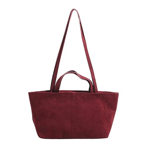 Wildleder Umhängetasche for Damen - Lässige Herbst Handtasche Große Schultertasche mit Henkel Y2K Hobo Tasche Retro Handtasche for Arbeit und Reisen von KOBONA