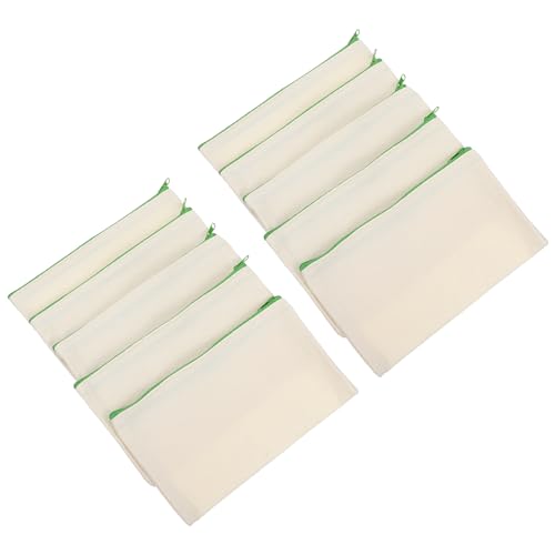 KOCKSHION 10St Leinentasche aufbewahrungssack verbandsschere Mahlen Reißverschlusstaschen selber Machen Leere Stifttasche Stiftbehälter selber Machen Studenten federmäppchen Segeltuch Weiß von KOCKSHION
