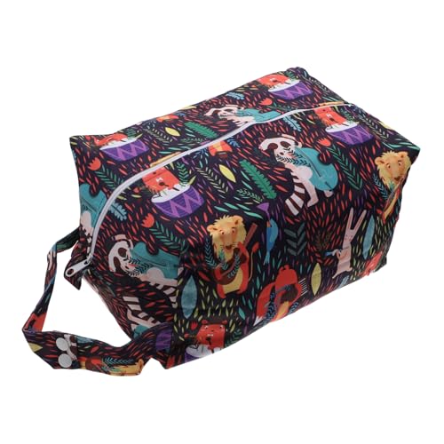 KOCKSHION Wiederverwendbare Windel Aufbewahrungstasche Tragbare Nasstasche für Babys Atmungsaktive Stoffwindeltasche Cartoon Design Trockene Wickeltaschen für Unterwegs von KOCKSHION