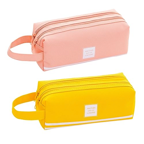 KOCKSHION 2stücke Multifunktionale Stiftetasche Mit Großem Fassungsvermögen Kreativer Doppellagiger Stiftebeutel Für Studenten Farbe Zufällig Ausgewählt Für Schule Und Büro von KOCKSHION