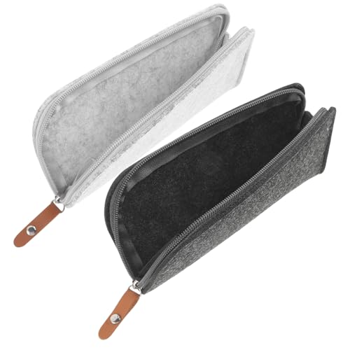 KOCKSHION 2Stücke Filztasche mit Reißverschluss Multifunktionales Schreibwarenetui mit Großem Fassungsvermögen für Stifte und Bleistifte für Schule und Büro von KOCKSHION