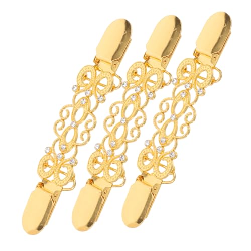 KOCKSHION 3 Pullover-clips Für Damen: Cardigan-kragenketten-clips – Schalkleid-broschennadeln Für Mädchen – Minimalistische Cinch-nadel Mit Zirkonia-intarsien – Bekleidungsschmuck von KOCKSHION