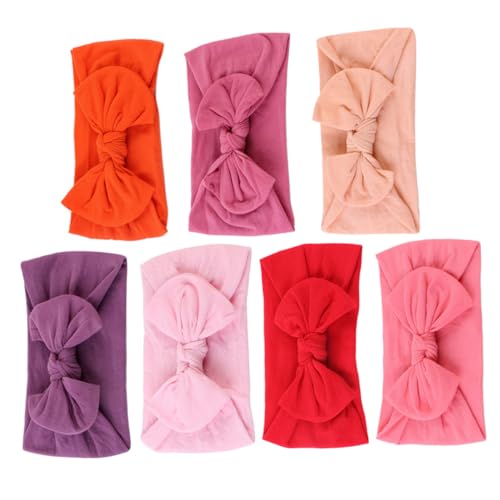 KOCKSHION 7stücke Haarband Für Kleine Mädchen Kopfbedeckung Stirnband Mit Schleife Elastische Haar Bänder Kopfbedeckung Party Kopfschmuck Für Junge Mädchen Infant von KOCKSHION