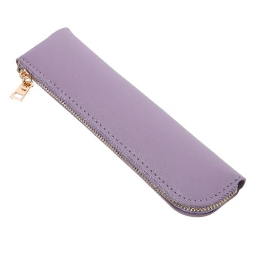 KOCKSHION Federmäppchen und Federmäppchen Multifunktions-Bleistifttasche Kawaii-Briefpapier-Bleistifttasche einfache Schreibwarentasche Bleistiftbeutel mit Reißverschluss PU-Leder Violett von KOCKSHION