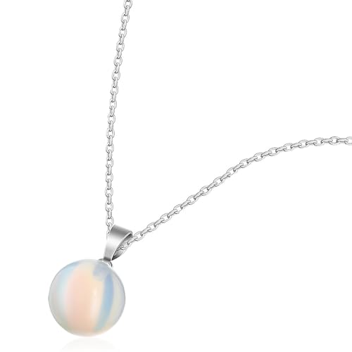 KOCKSHION Mondstein Halskette für Damen Retro Schmuck mit Atemberaubendem Anhänger Vielseitige Steinkette für Formelle und Lässige Anlässe Mit Farbe von KOCKSHION
