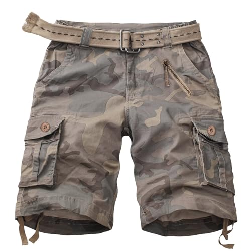 KOCTHOMY Damen-Cargo-Shorts, 17,8 cm, Bermuda-Shorts, Freizeit-Shorts, Sommer-Shorts, Camouflage-Shorts mit Reißverschlusstaschen, ohne Gürtel, C34 Camo, 40 KOCTHOMY Damen-Cargo-Shorts, 17,8 cm, Bermuda-Shorts, Freizeit-Shorts, Sommer-Shorts, Camouflage-Shorts mit Reißverschlusstaschen, ohne Gürtel, C34 Camo, 40 von KOCTHOMY