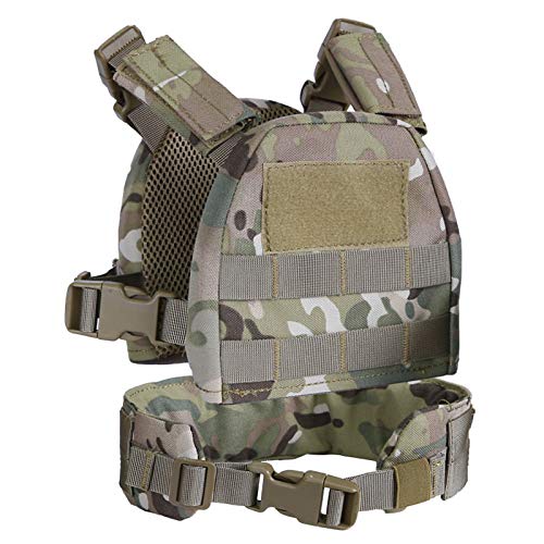 KODENOR Kinder Molle Airsoft Paintball Kampfweste mit Taillengürtel Outdoor-Training, Ve-47-camo, X-Small von KODENOR