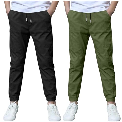KODMNSW 2er Pack Hosen Jungen Baumwolle Leinen Hose Dünn Sommerhose Robust Arbeitshose Leinenhose Haremshose Einfarbig Outdoorhose Freizeithose 3-13 JahreSchwarz 13 Jahre KODMNSW 2er Pack Hosen Jungen Baumwolle Leinen Hose Dünn Sommerhose Robust Arbeitshose Leinenhose Haremshose Einfarbig Outdoorhose Freizeithose 3-13 JahreSchwarz 13 Jahre von KODMNSW