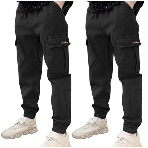 KODMNSW 2er Pack Hosen Jungen Cargohose Jogginghose Sporthose Robust Arbeitshose Outdoorhose Freizeithose mit Tasche Sommerhose für Jungs 3-13 Jahre Meine Bestellungen Anzeigen Schwarz 6 Jahre von KODMNSW
