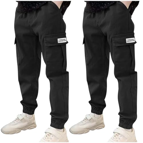 KODMNSW 2er Pack Hosen Jungen Cargohose Jogginghose Sporthose Robust Arbeitshose Outdoorhose Freizeithose mit Tasche Sommerhose für Jungs 3-13 Jahre Schwarz 10 Jahre KODMNSW 2er Pack Hosen Jungen Cargohose Jogginghose Sporthose Robust Arbeitshose Outdoorhose Freizeithose mit Tasche Sommerhose für Jungs 3-13 Jahre Schwarz 10 Jahre von KODMNSW