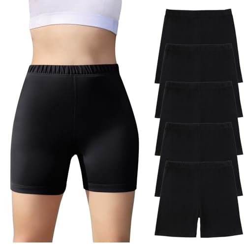 KODMNSW 5er Pack Shorts Mädchen Kurze Leggings Sommer Kurze Hose Kinder Radlerhose Baumwolle Laufshorts Sport Shorts Slim Yogahose Kurze Hosen 5-14 Jahre Schwarz 12 Jahre von KODMNSW