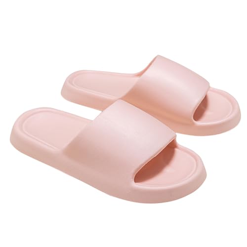 KODMNSW Badelatschen Damen Herren Leicht Badeschlappen Wolkenschuhe Slides Super Weich Badeschuhe Rutschfeste Schnelltrocknende Hausschuhe Bequeme Dusch Schuhe für Paare Rosa 38 von KODMNSW