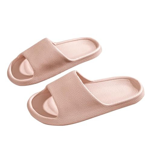 KODMNSW Badelatschen Damen Herren Leicht Badeschlappen Wolkenschuhe Slides Super Weich Badeschuhe Rutschfeste Schnelltrocknende Hausschuhe Bequeme Dusch Schuhe für Paare Rosa 37 von KODMNSW