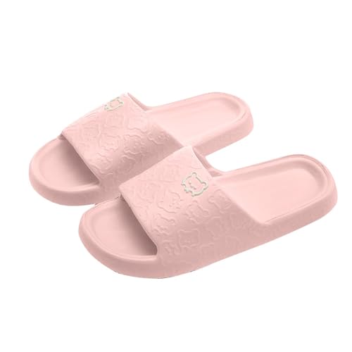 KODMNSW Badelatschen Damen Herren Leicht Badeschlappen Wolkenschuhe Slides Super Weich Badeschuhe Rutschfeste Schnelltrocknende Hausschuhe Bequeme Dusch Schuhe für Paare Rosa 38 von KODMNSW