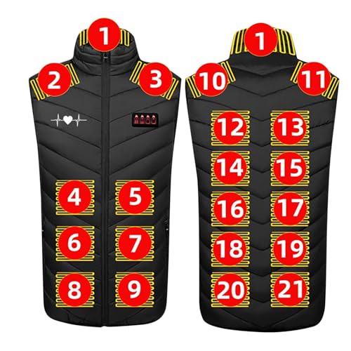 KODMNSW Beheizbare Weste Herren Damen Heizweste Wärmeweste mit Heizung Beheizbare Jacke Ärmellos Beheizte Weste mit 3 Heizstufen Outdoor Thermo Winterweste Winterjacke Schwarz L Warehouse Deal von KODMNSW