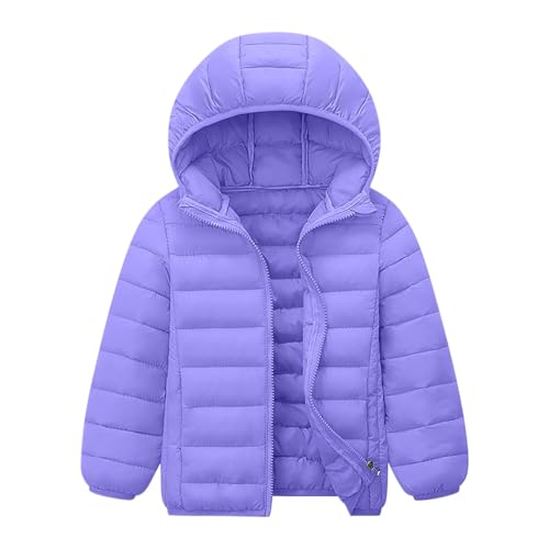 KODMNSW Daunenjacke Mädchen Steppjacke Leicht Puffer Mantel Winterjacke Soft Dünne Daunenmantel Pufferjacke mit Kapuze Lightweight Wintermantel Softshelljacke Outdoorjacke Lila 10 Jahre von KODMNSW