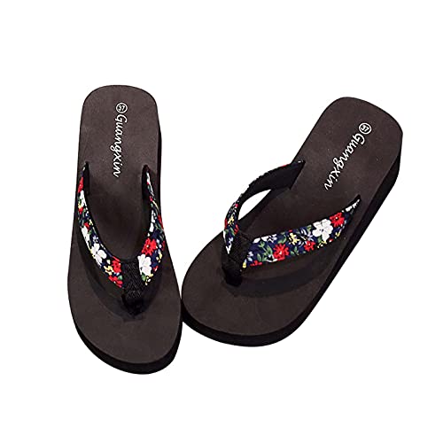 KODMNSW Flip Flops Damen Orthopädische Zehentrenner Sandalen Sommer Clip -Toe Pantoletten Freizeit Strandschuhe Plateau Slippers Bequem Leicht Hausschuhe Blitzangebote Marine 39 von KODMNSW