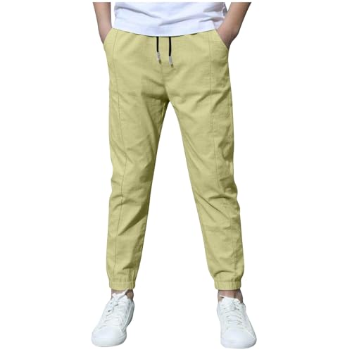 KODMNSW Hosen Jungen Jogginghose Sporthose Trainingshose Leinen Sommer Hose Arbeitshose Kinder Baggy Pants Sweatpants Freizeithose Haremshosen 4-12 Jahre Grün 7 Jahre von KODMNSW