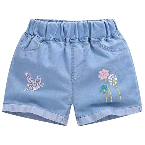 KODMNSW Jeans Shorts Mädchen Sommer Kurze Hose Mode Hot Pants Freizeit Sommerhose Leicht Hotpants Hip Hop Denim Hosen Kurz Outdoorhose mit Taschen 3-11 Jahre Blau 5 Jahre von KODMNSW