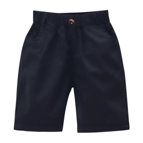 KODMNSW Kurze Hosen Jungen Kurz Cargohose Sommer Freizeit Dünn Shorts mit Taschen Kinder Arbeitsshorts Cargoshorts Lässig Einfarbig Pants Outdoorhose 1-14 Jahre Schwarz 11 Jahre von KODMNSW