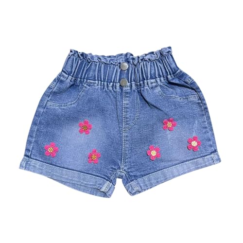 KODMNSW Mädchen Jeans Shorts Sommer Kurze Hose Hot Pants 2-7 Jahre Kurze Jeanshose Cute Clothes Streetwear Hotpants Denim Hosen Kurz Outdoorhose mit Taschen Blau 6 Jahre von KODMNSW