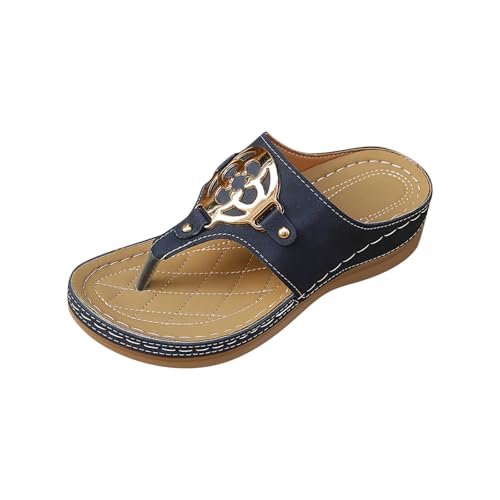 KODMNSW OrthopäDische Zehentrenner Sandalen Damen Flip Flops Sommer Clip -Toe Pantoletten Metallisch Modisch Plateau Keilabsatz Pantoffeln Strandschuhe Slippers Angebote Blau 40 KODMNSW OrthopäDische Zehentrenner Sandalen Damen Flip Flops Sommer Clip -Toe Pantoletten Metallisch Modisch Plateau Keilabsatz Pantoffeln Strandschuhe Slippers Angebote Blau 40 von KODMNSW