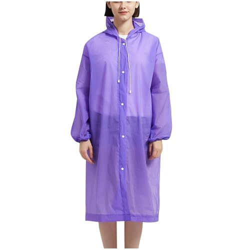 KODMNSW Regenponcho Damen Herren Regencape Festival Regencapes Rain Poncho Leicht Regenjacke Wasserdicht Outdoorjacke Regenbekleidung Wiederverwendbar Regenponchos Poncho Regen Lila XL von KODMNSW