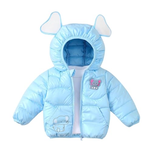 KODMNSW Winterjacke Mädchen Daunenjacke (1-6 Jahre) Niedlich Puffer Jacke Daunenmantel mit Kapuze Warm Winter Coat Kinder Outdoorjacke Baumwolljacke Pufferjacke Wintermantel Blau 4 Jahre von KODMNSW