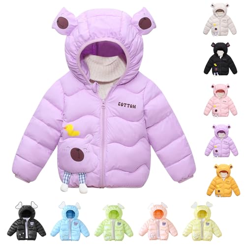 KODMNSW Winterjacke Mädchen Daunenjacke (1-6 Jahre) Niedlich Puffer Jacke Daunenmantel mit Kapuze Warm Winter Coat Kinder Outdoorjacke Baumwolljacke Pufferjacke Wintermantel Lila 6 Jahre von KODMNSW