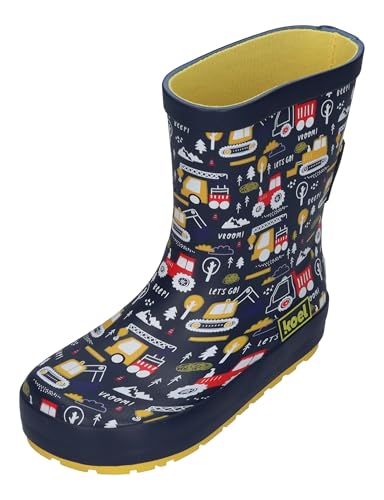KOEL Barefoot Gummistiefel WELLIE TRACTOR V2 print blue, Größe:24 EU von KOEL