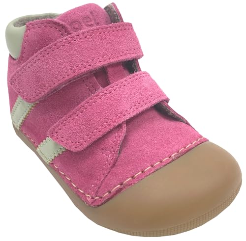 KOEL Knautschige Barfußschuhe aus Nubukleder + Merino Wollfutter Modell Austin Farbwahl (650 Fuchsia, EU Schuhgrößensystem, Kleinkind, Numerisch, Breit, 21) von KOEL