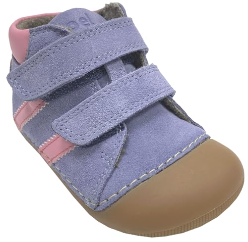 KOEL Knautschige Barfußschuhe aus Nubukleder + Merino Wollfutter Modell Austin Farbwahl (680 Lavendel, EU Schuhgrößensystem, Kleinkind, Numerisch, Breit, 23) von KOEL