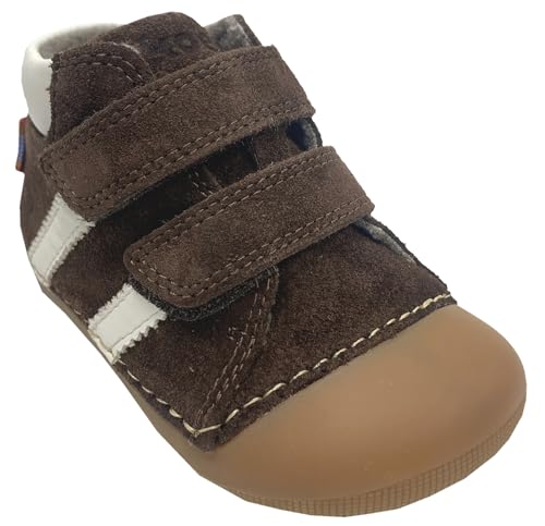 KOEL Knautschige Barfußschuhe aus Nubukleder + Merino Wollfutter Modell Austin Farbwahl (Chocolate, EU Schuhgrößensystem, Kleinkind, Numerisch, Breit, 23) von KOEL