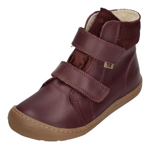 KOEL Stiefel Barfußschuhe Demil Tex Wasserdicht Leder Wolle Bordo Rot, Schuhgröße:EUR 24 von KOEL