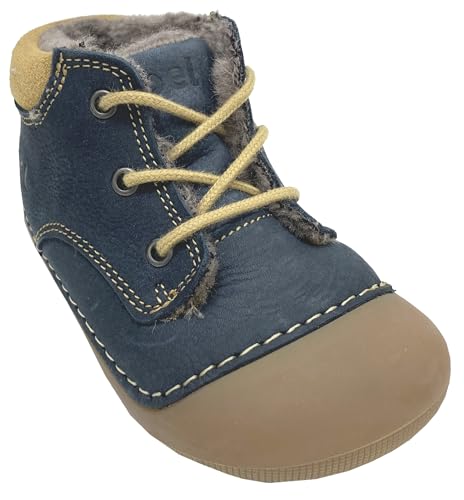 KOEL Weiche, knautschige Lammwoll gefütterte Barfußschuhe Schnürer Modell AVA Farbwahl (110 Blue, EU Schuhgrößensystem, Kleinkind, Numerisch, Breit, 24) von KOEL