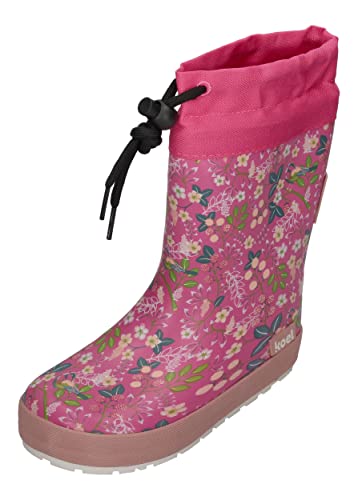 KOEL gefütterte Gummistiefel WELLIE TOGGLE flowers fuchsia, Größe:33 EU von KOEL