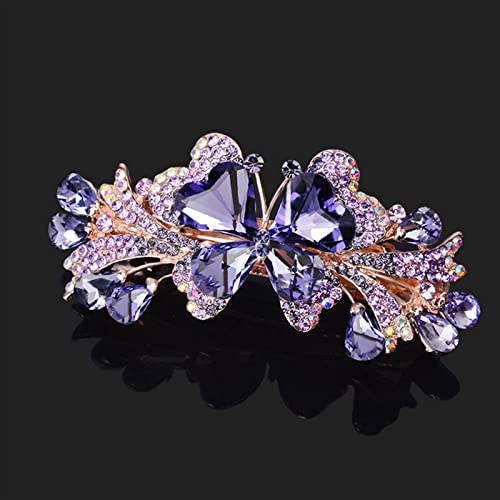 Kristall Frühling Haarnadel Zirkon Legierung Top Clip Horizontal Clip Elegante Frauen Mode Haarschmuck 1St (Color : MHM-01-155-07) von KOFORD