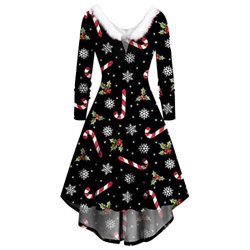 KOG Damen Weihnachtskleid Sexy Langarm Minikleid Weihnachtskleider Damen Boho Kleid Damen Umstandskleid Kleider Elegant Frauen Etuikleid Christmas Dresses Rot Meine Bestellungen Anzeigen Schwarz M von KOG