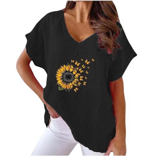 KOG Amazon Basics Damen T-Shirts Basic Leinenshirt Bluse Fashion Kurzarm Blusen & Tuniken Frauen Hemd Große Größen Einfarbige Tshirts Frau Rundhals Lässig Longshirt Sale Damen Schwarz XL KOG Amazon Basics Damen T-Shirts Basic Leinenshirt Bluse Fashion Kurzarm Blusen & Tuniken Frauen Hemd Große Größen Einfarbige Tshirts Frau Rundhals Lässig Longshirt Sale Damen Schwarz XL von KOG