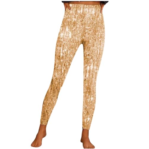 KOG Amazon Basics Leggings Damen High Waist Leggins Sport Elegante Sport Leggings Blickdichte Gym Hose Frau Jogginghose Grafik Yogahose Sporthose Outdoorhose Amazon Gutschein Gold XXL von KOG