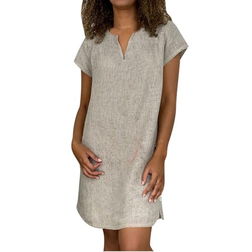 KOG Amazon Essentials Damen Sommerkleider Sommerkleid Damen 2024 Kleider Leinenkleid Frau Basic Kleidung Kleid Sommer Tunika Kleid Festkleider Baumwolle Brautmutterkleider Gutscheine Grau 4XL KOG Amazon Essentials Damen Sommerkleider Sommerkleid Damen 2024 Kleider Leinenkleid Frau Basic Kleidung Kleid Sommer Tunika Kleid Festkleider Baumwolle Brautmutterkleider Gutscheine Grau 4XL von KOG
