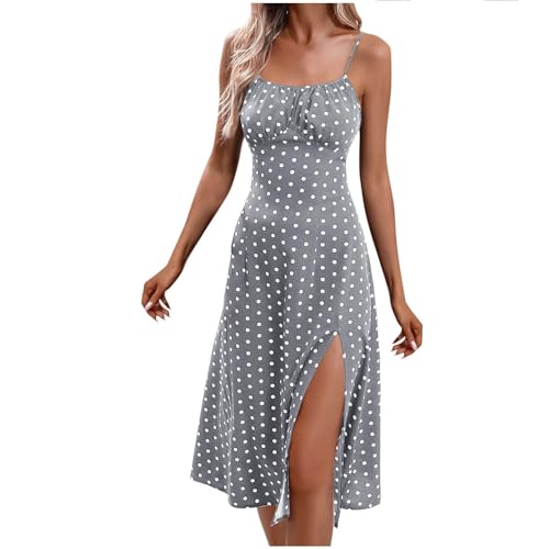 KOG Angebote des Tages Heute Sommerkleider Sommerkleid Damen Mode Strandkleid Einfarbig Teenager Leicht Freizeitkleider Elegante Kleider Baumwolle Hochzeitsgast Kleid Sale Angebote Weiß M von KOG